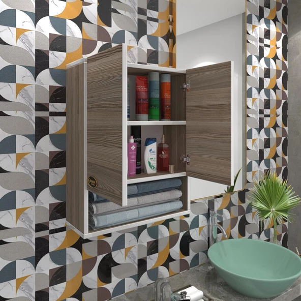 Kenzlife banyo ecza dolabı bakunin crd 60*40*20 mutfak (m)üst arkalıklı alt arkalıksız ürün görseli 1