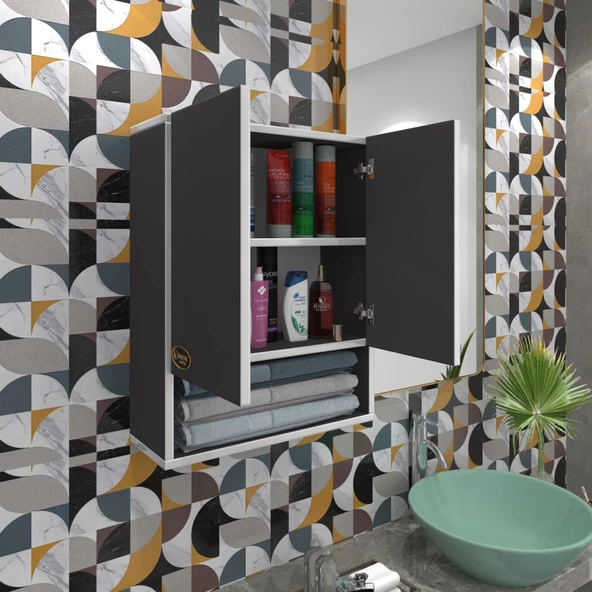 Kenzlife banyo ecza dolabı bakunin byz 60*40*20 mutfak (m)üst arkalıklı alt arkalıksız ürün görseli 1