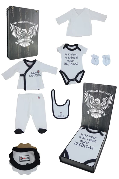 Beşiktaş Orijinal Bebek Hastane Çıkışı Özel Tasarım Ahşap Kutulu ürün görseli 1