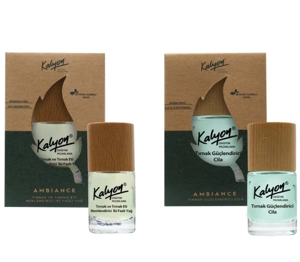 Kalyon Bitkisel Tırnak Güçlendirici Cila 11 Ml+Tırnak ve Tırnak Eti Nemlendirici İki Fazlı Yağ 11 Ml ürün görseli 1
