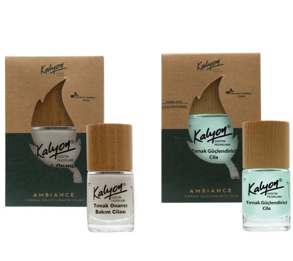 Kalyon Bitkisel Tırnak Güçlendirici Cila 11 Ml+Tırnak Onarıcı Bakım Cilası 11 Ml ürün görseli 1