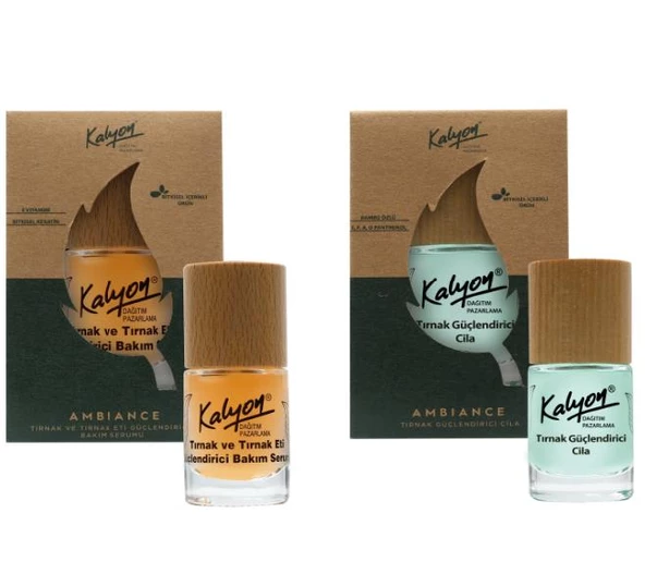 Kalyon Bitkisel Tırnak Güçlendirici Cila 11 Ml+Tırnak ve Tırnak Eti Güçlendirici Bakım Serumu 11 Ml ürün görseli 1
