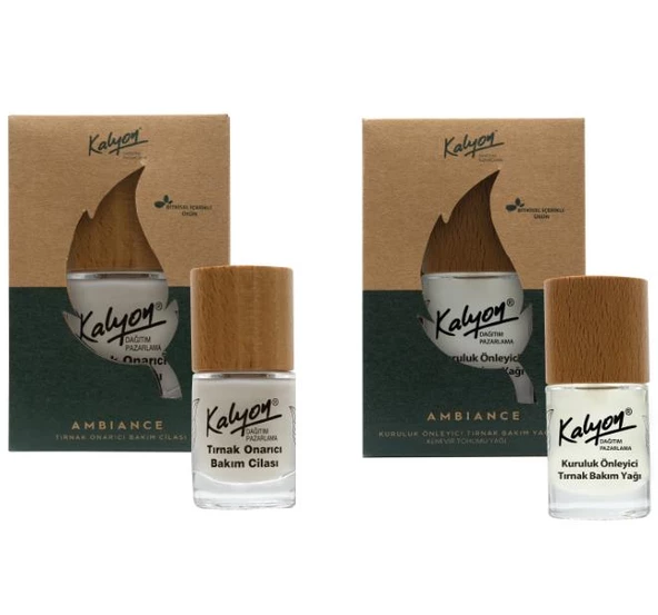 Kalyon Bitkisel Tırnak Onarıcı Bakım Cilası 11 Ml+Kuruluk Önleyici Tırnak Bakım Yağı Kenevir Tohumu Yağı 11 Ml ürün görseli 1