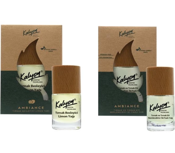 Kalyon Bitkisel Tırnak ve Tırnak Eti Nemlendirici İki Fazlı Yağ 11 Ml+Tırnak Besleyici Limon Yağı 11 Ml ürün görseli 1