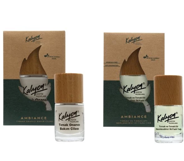 Kalyon Bitkisel Tırnak Onarıcı Bakım Cilası 11 Ml+Tırnak ve Tırnak Eti Nemlendirici İki Fazlı Yağ 11 Ml ürün görseli 1