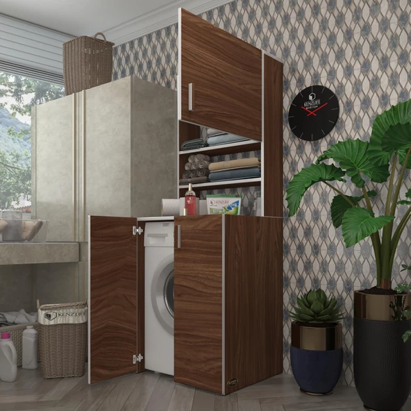 Kenzlife çamaşır makinesi dolabı kasparov cvz 180*066*55-20 banyo kapaklı arkalıksız ürün görseli 1