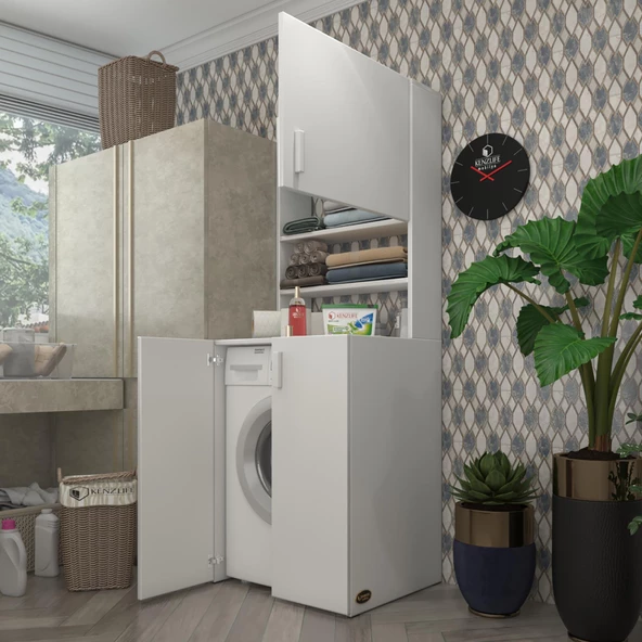 Kenzlife çamaşır makinesi dolabı kasparov byz 180*066*55-20 banyo kapaklı arkalıksız ürün görseli 1