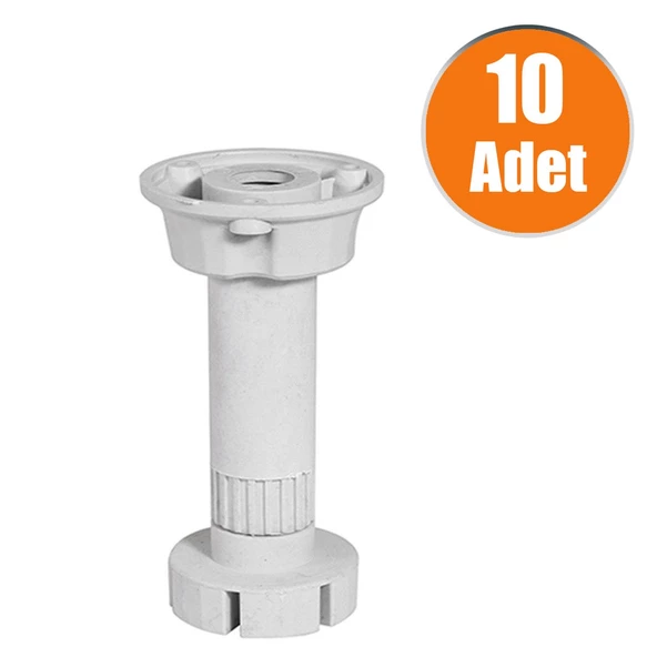 Ayarlanabilir Dolap Mobilya Kanepe Tezgah Ayağı Yükseltme Yükseltici 12 Cm Gri Ayakları 10 Adet ürün görseli 1