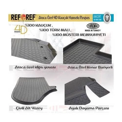 DACİA DUSTER 2010-2017 4D SİYAH REFREF OTO PASPAS - Resim 5