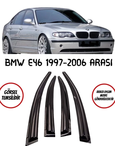 Bmw E46 1997-2006 Arası  Cam Rüzgarlık 4lü Takım ürün görseli 1