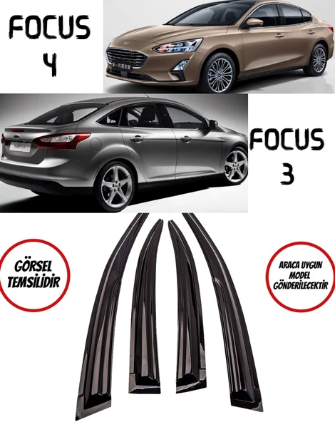 Ford Focus 3-4 Cam Rüzgarlığı 2011-2018 Arası 4 Lü Takım HB-SD ürün görseli 1