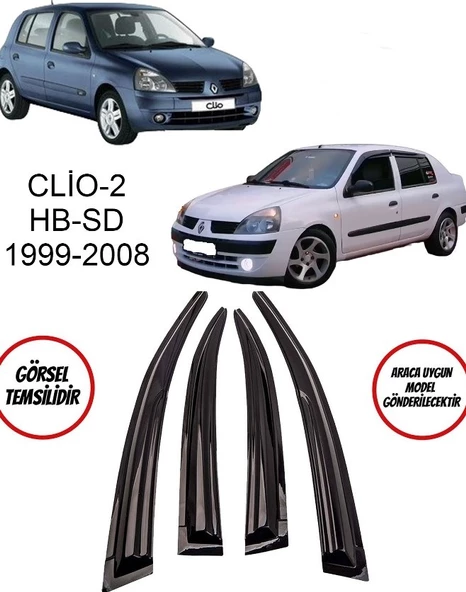 Renault Clio 2 Cam Rüzgarlığı 4lü 1999-2008 Arası ürün görseli 1