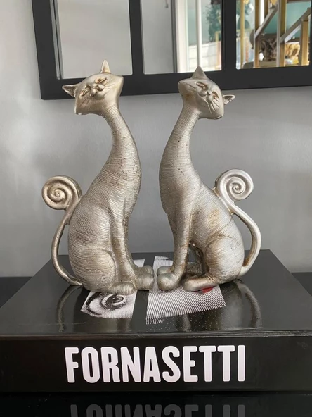 Dekoratif 2 Li Aşık Kediler - Resim 4
