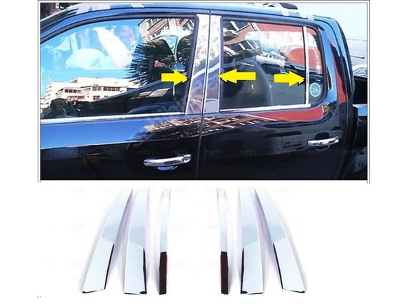 Vw Amarok krom kapı direği 6 parça 2010 ve üzeri paslanmaz çelik ürün görseli 1