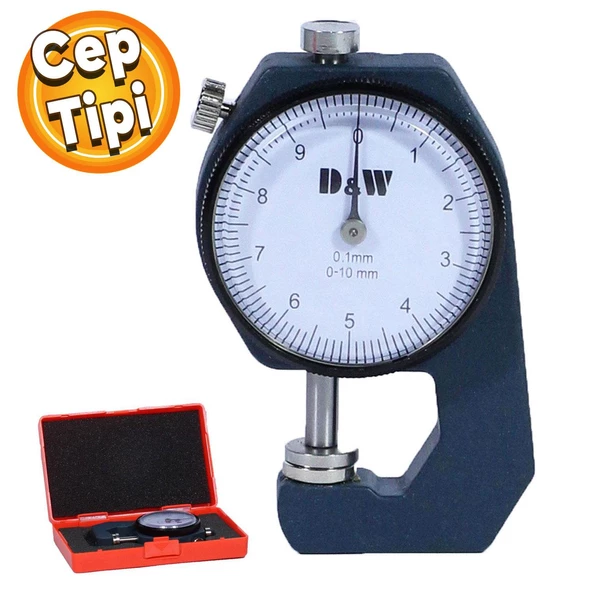DW Kalınlık Komparatörü Cep Kumpas Saat Tipi 0.1 mm-10 mm 4KKCTS ürün görseli 1