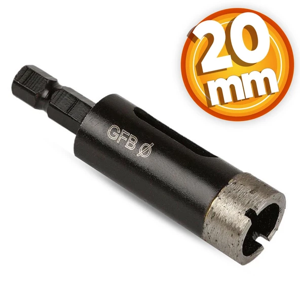 Gfb Hex Matkap Girişli Elmaslı Granit Mermer Delici Panç 20 mm ürün görseli 1