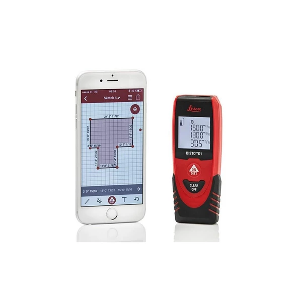 Leica Disto D1 Bluetooth'lu Lazer Metre 40 Metre - Resim 3