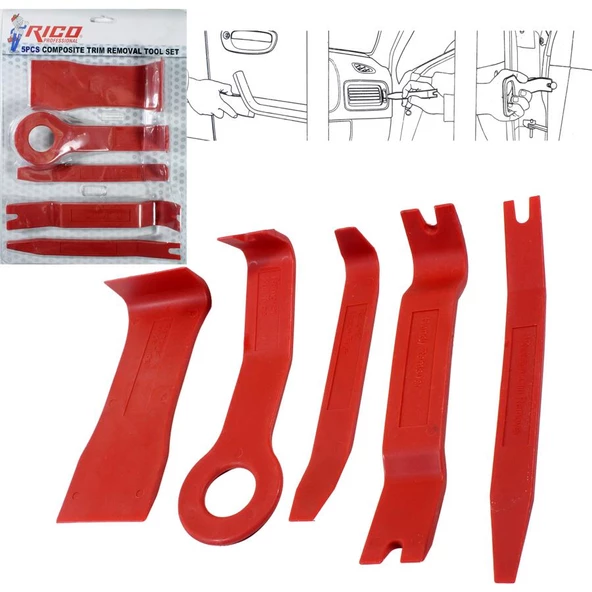 Rico 013-RC1301 5 Parça PVC Döşeme ve Trim Sökme Seti Takımı ürün görseli 1