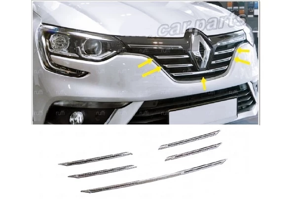 Renault Megane 4 (HB) Krom Ön Panjur 5 Parça 2016 Üzeri P. Çelik ürün görseli 1