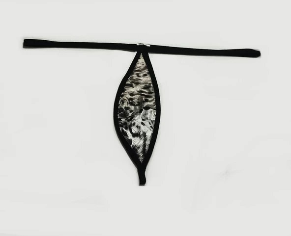ASM1044 Kadın Leopar Mini Damla Kıskırtıcı String - Resim 4