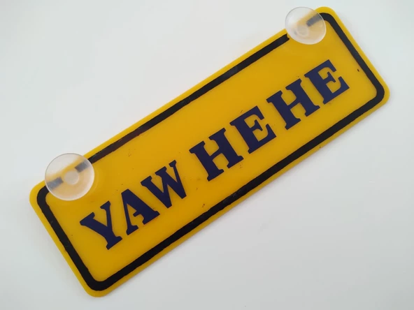 DEKOR SARI PLAKA - YAW HE HE (22x75cm) vantuzlu Pleksi (Dekor Levha) DEKOR PLAKA ürün görseli 1