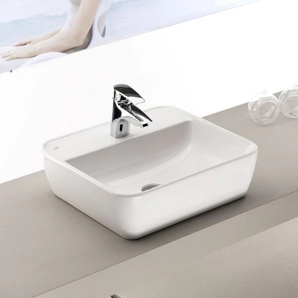 Turkuaz Cerastyle One Lavabo 55x45 cm (Batarya Delikli) ürün görseli 1