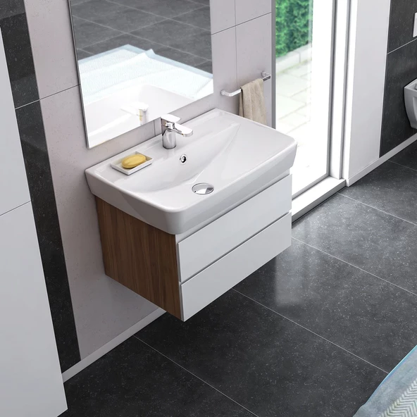 Turkuaz Cerastyle Duru Etajer Uyumlu Lavabo 60x40 cm ürün görseli 1