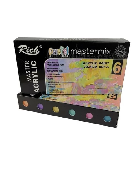 Rich Mastermix Akrilik Boya Pastel Renkler 60cc 6’lı Set ürün görseli 1