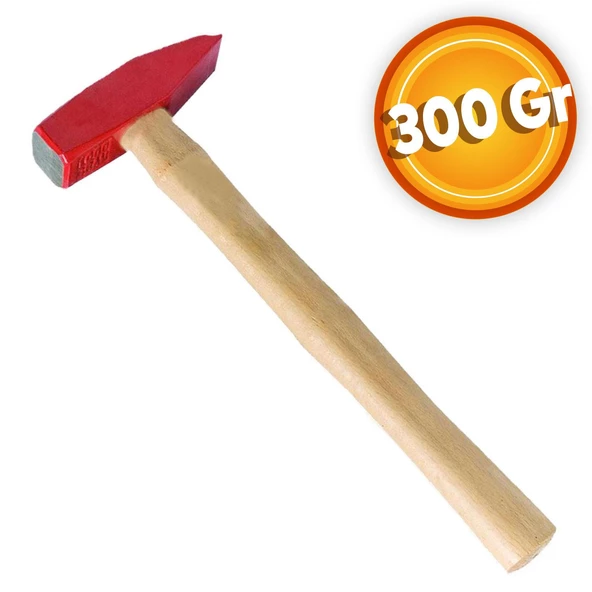 Ahşap Saplı Çekiç Kırmızı 300 Gram ürün görseli 1