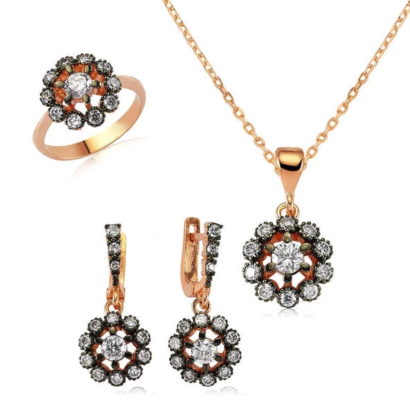 Gümüş Elmas Model Çiçek Bayan Set ürün görseli 1