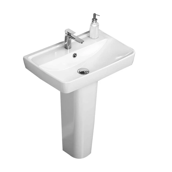Turkuaz Cerastyle Duru Lavabo 60 40 cm ve Noura Kolon Uzun Ayak ürün görseli 1
