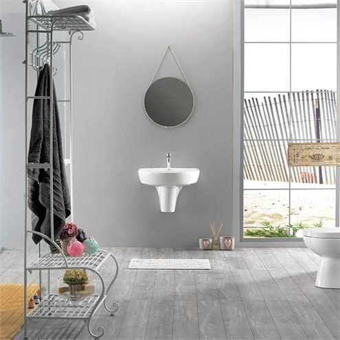 Turkuaz Bella Banyo Lavabo 40x50 cm (Bella Yarım Ayaklı) ürün görseli 1