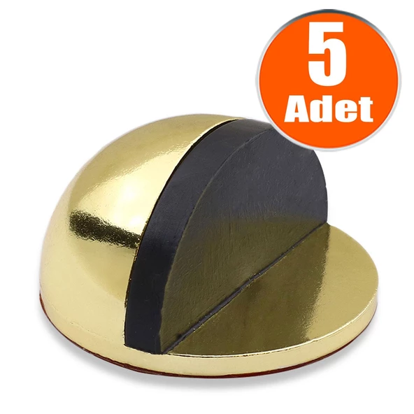 Yarımay Kapı Stoperi Durdurucu Tutucu Tamponu Yapışkanlı Metal Kapı Stopu Gold (5 ADET) ürün görseli 1