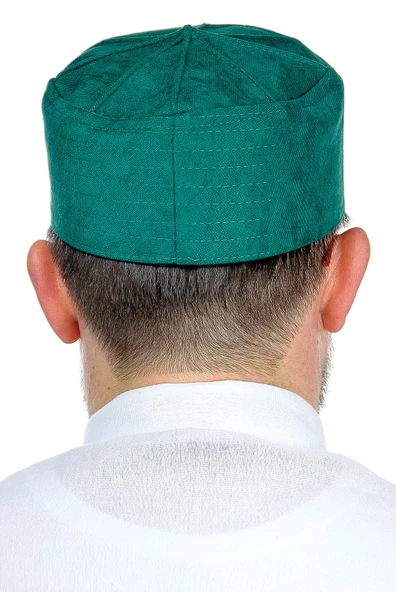 Kubbeli Sert Kalıp Takke - Yeşil - Resim 4
