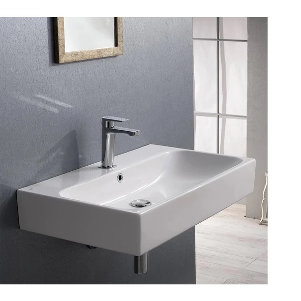 Turkuaz Cerastyle Pinto Etajer Uyumlu Banyo Lavabo 75x47 Cm ürün görseli 1