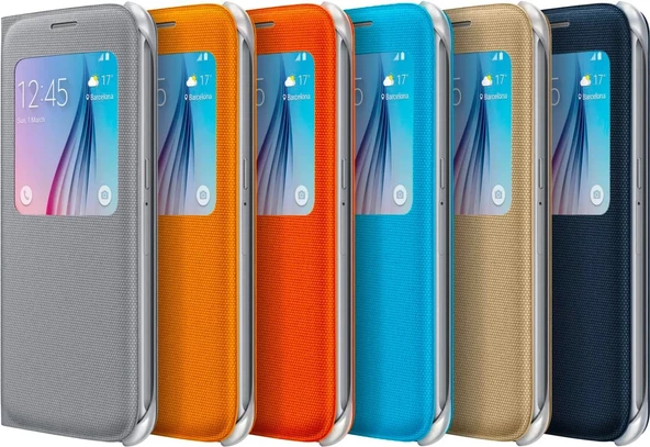 Samsung Galaxy S6 S-View Cover (Tekstil) Kapaklı Kılıf EF-CG920B ürün görseli 1