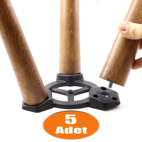 Mobilya Masa Sehpa Üçlü Plastik Bağlantı Aparatı Açılı Dereceli Ayak Tabanı (5 ADET) ürün görseli 1