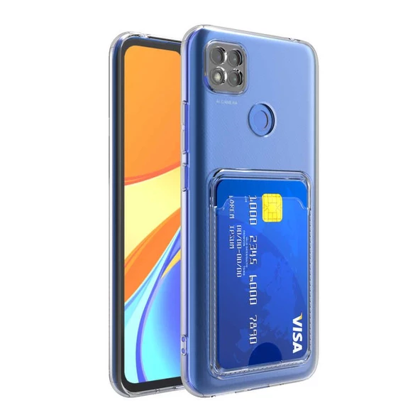 Gpack Xiaomi Redmi 9C Kılıf 1 Adet Kartlıklı Şeffaf Silikon Kamera Korumalı ürün görseli 1