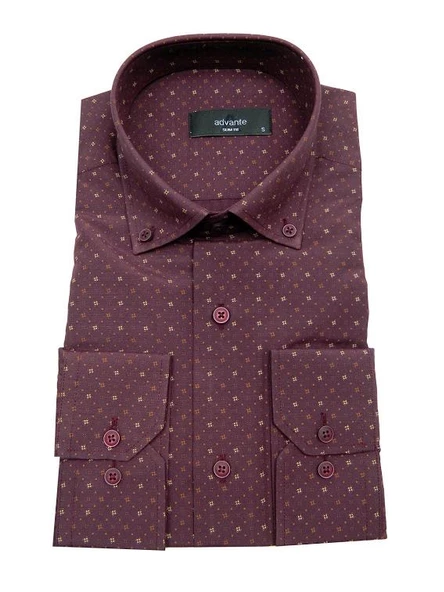 Erkek Slim Fit Puantiyeli Gömlek 000144 ürün görseli 1