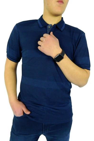 NAYKI ERKEK POLO YAKA RİNGEL JAKARLI T-SHİRT 19052 BGL-ST01043 ürün görseli 1