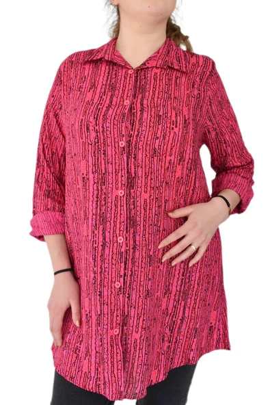 Kadın Çizğili Kol Kıvırmalı Tunik BGL-ST02106 ürün görseli 1