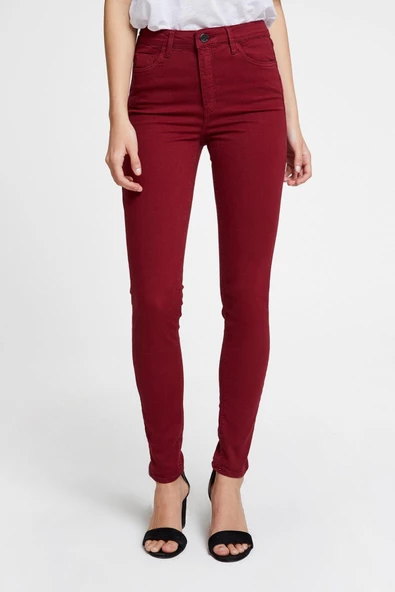 Kadın Bordo Kanvas Bilek Pantolon 239-004718-1020 ürün görseli 1