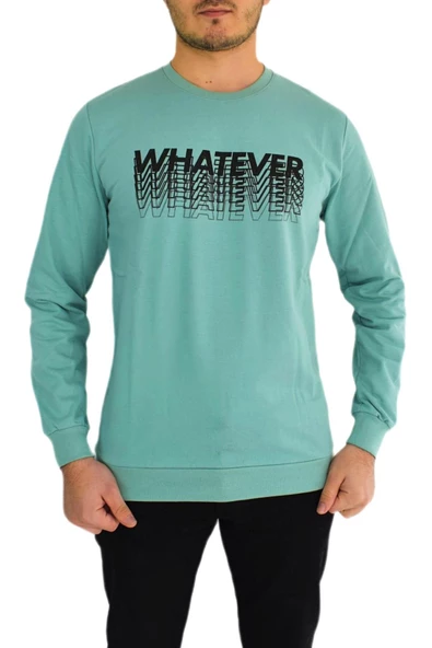 Erkek Sıfır Yaka Sweat Whatever BGL-ST01723 - Resim 4