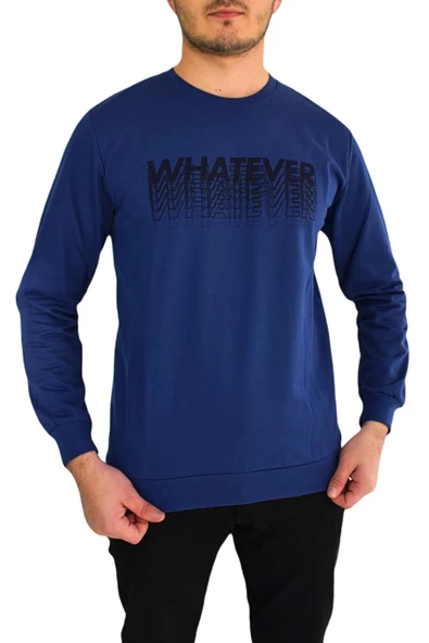 Erkek Sıfır Yaka Sweat Whatever BGL-ST01723 ürün görseli 1