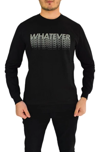 Erkek Sıfır Yaka Sweat Whatever BGL-ST01723 - Resim 3