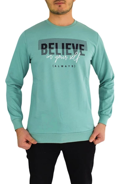 Erkek Sıfır Yaka Sweat Belıeve BGL-ST01724 ürün görseli 1