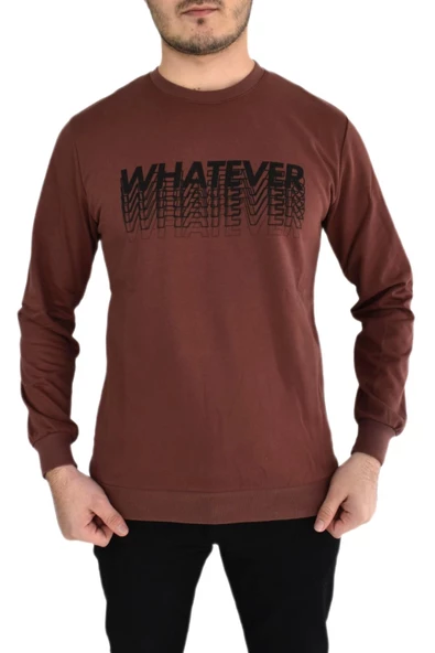 Erkek Sıfır Yaka Sweat Whatever BGL-ST01723 - Resim 2