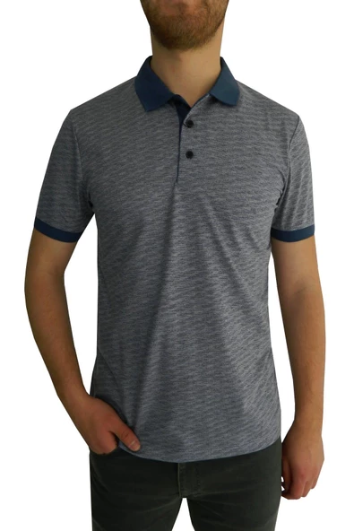 Erkek Polo Yaka Jakarlı Tişört Bgl-st01052 ürün görseli 1