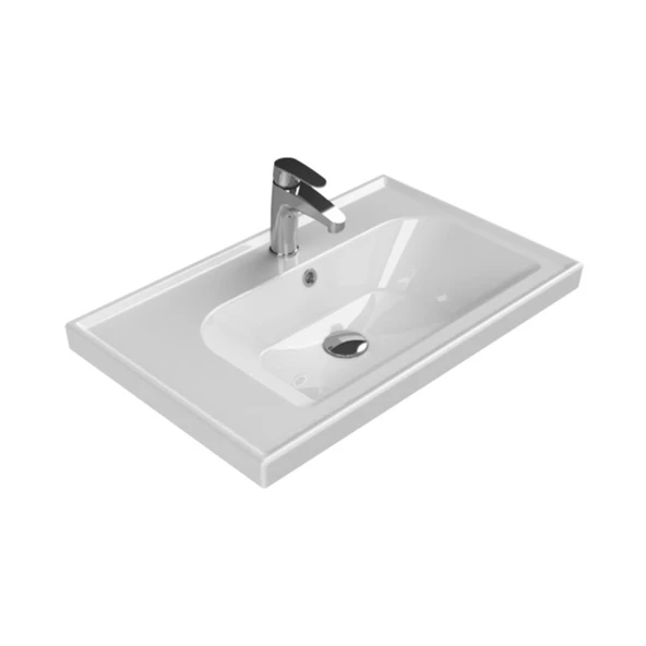 Turkuaz Cerastyle Frame Etajer Uyumlu Damlalıklı Lavabo 70*45 cm ürün görseli 1