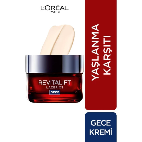 Loreal Revitalift Lazer X3 Gece Kremi 50ml ürün görseli 1